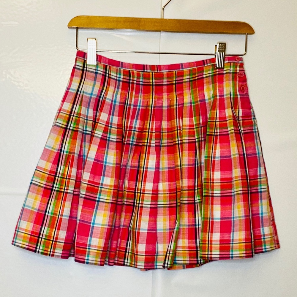 Lilly Pulitzer girls skirt plaid pleated rare pink